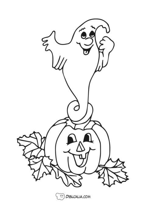 Calabaza y un  fantasma