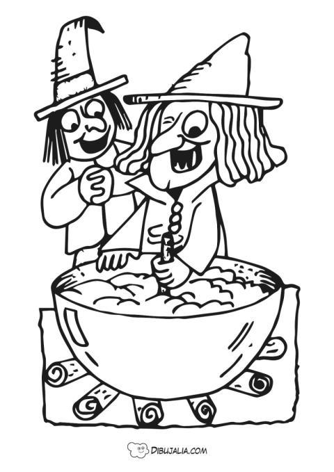 Brujas haciendo pócimas
