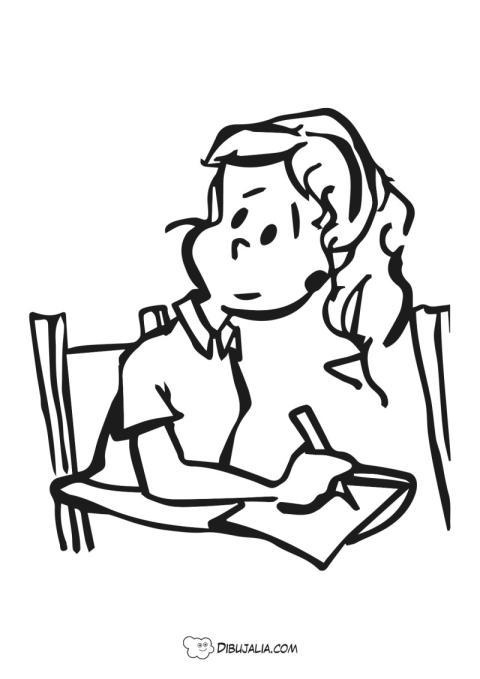 Chica tomando notas