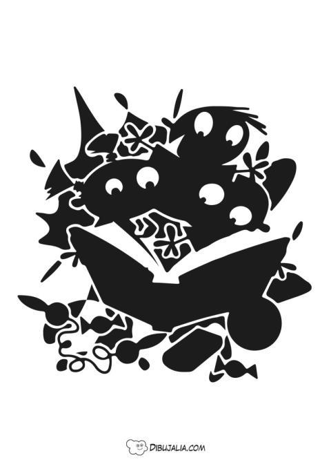 Silueta de chicos leyendo