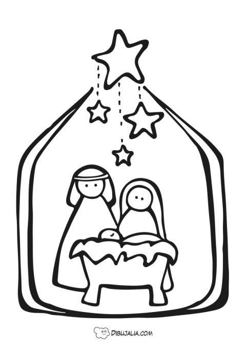 Portal de Belén de estrellas