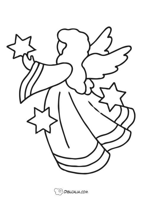 Ángel celestial para colorear