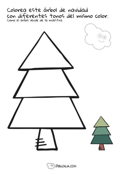 Ficha de colores para Árbol de Navidad