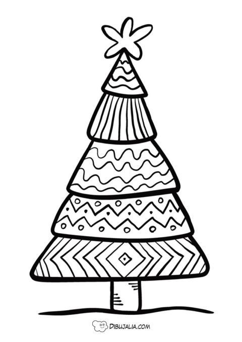 Árbol de navidad con texturas variadas