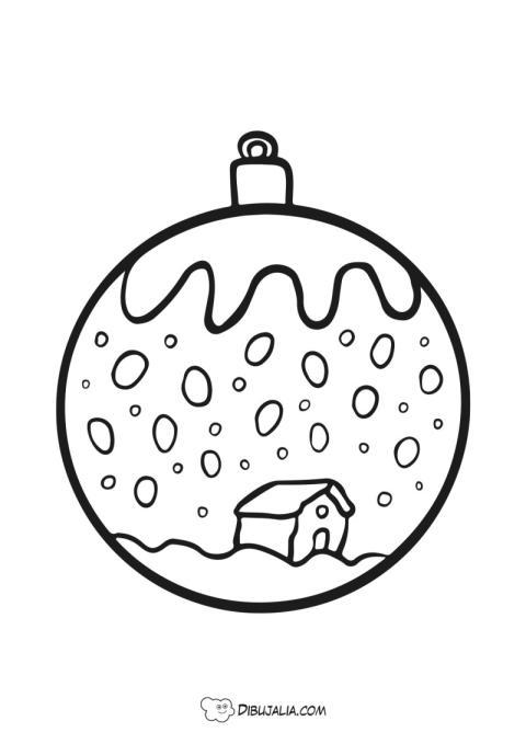 Bola de Navidad Casita con Nieve