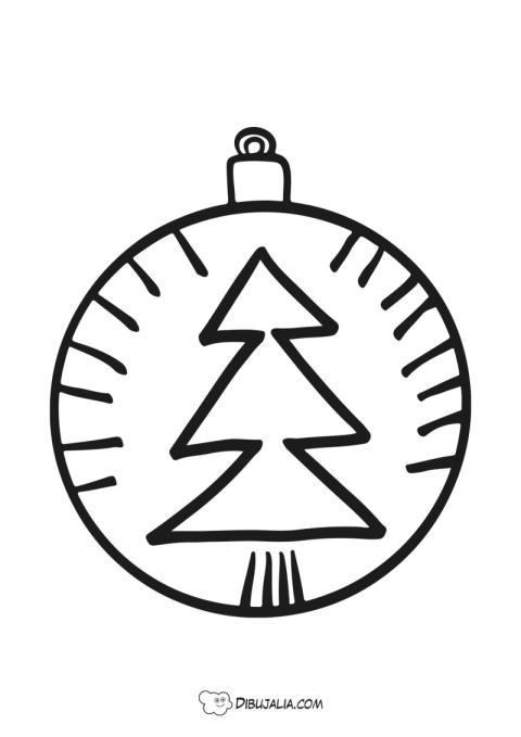 Bola de Navidad con árbol