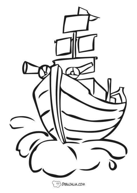 Barco sobre las olas