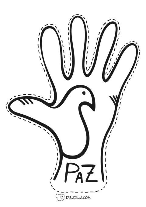 Mano por la Paz recortable