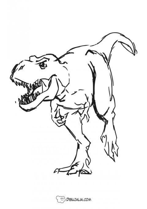 Dinosaurio Trex en carrera