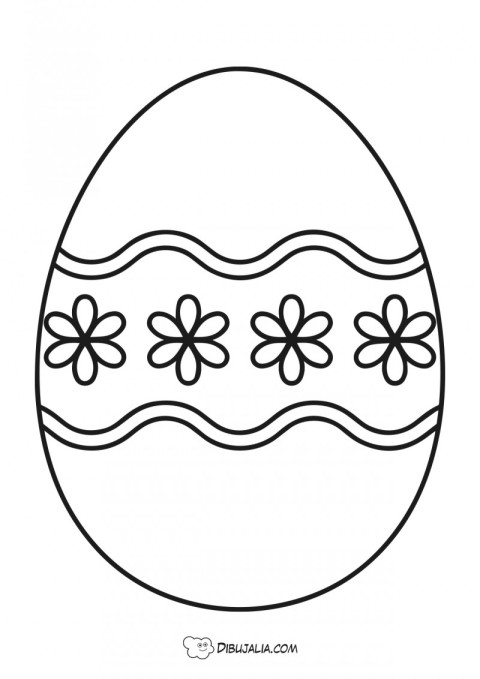 Huevo pascua con flores