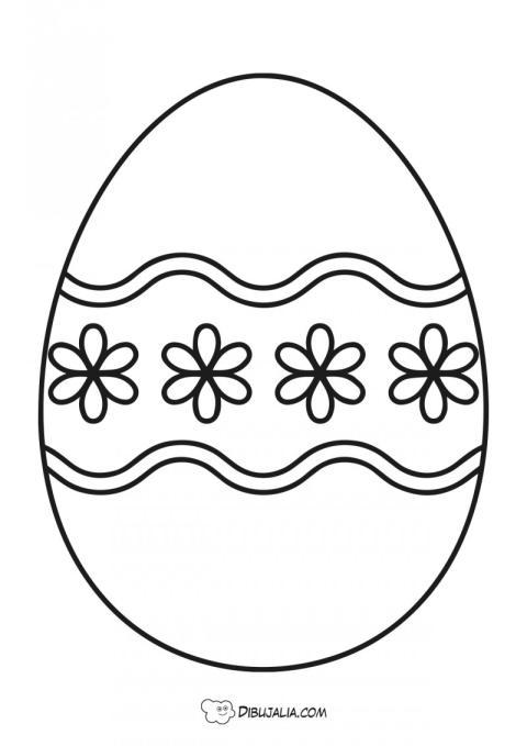 Huevo pascua con flores