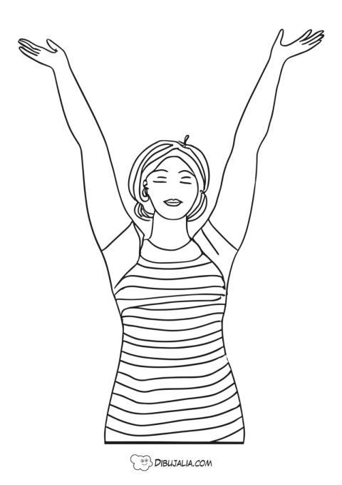 Mujer encantada con la vida