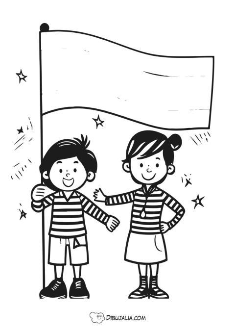 Niños en el dia de la Constitución