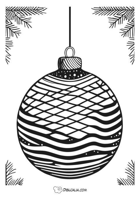 Postal con Bola de Navidad