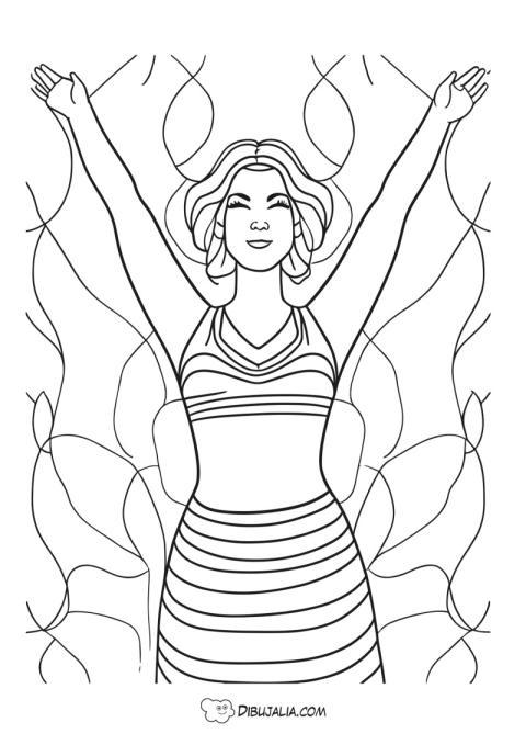 Mujer llena de Felicidad