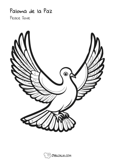 Paloma de la Paz con alas abiertas