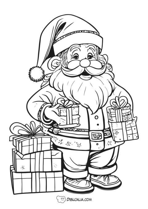 Papa Noel con regalos