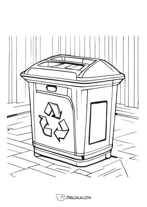 Contenedor de reciclaje en la calle
