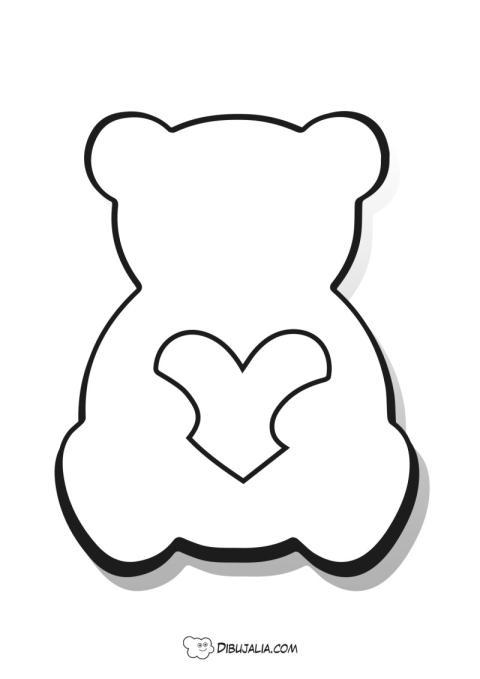 Silueta de Oso y su Corazón