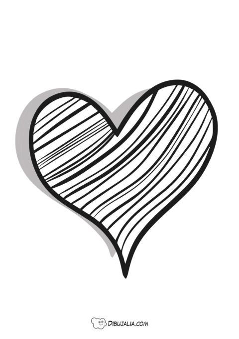 Corazon con patrón de líneas