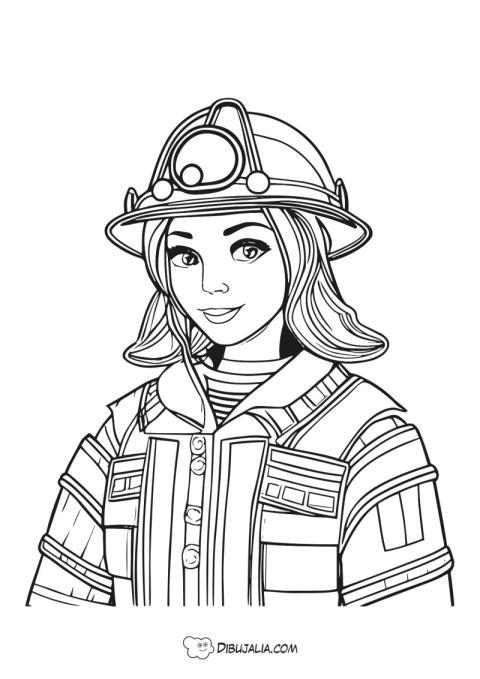 Bombera con su equipo