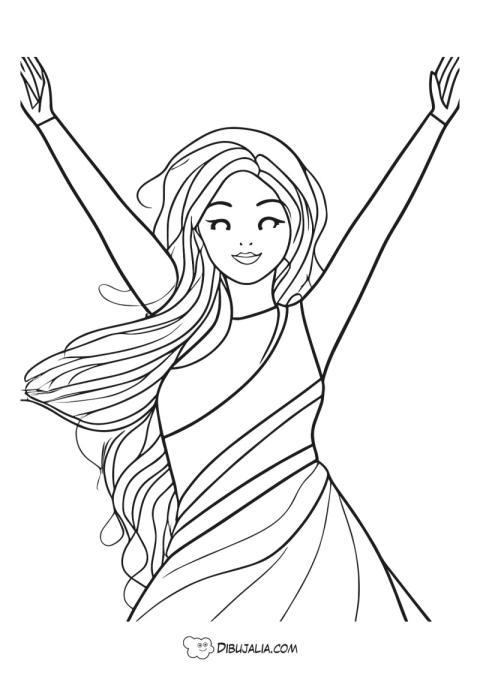 Mujer llena de alegria