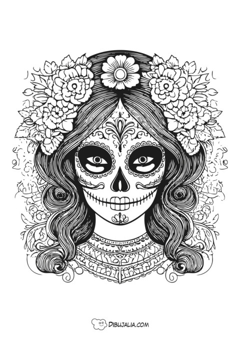 Catrina para Colorear