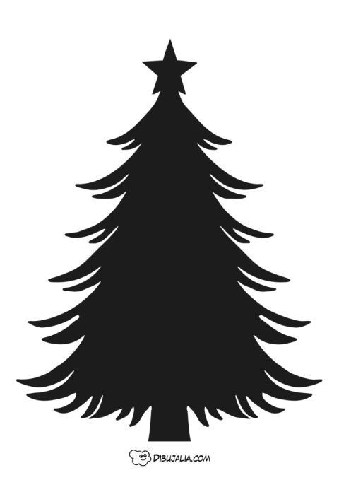 Silueta Arbol de Navidad en negro