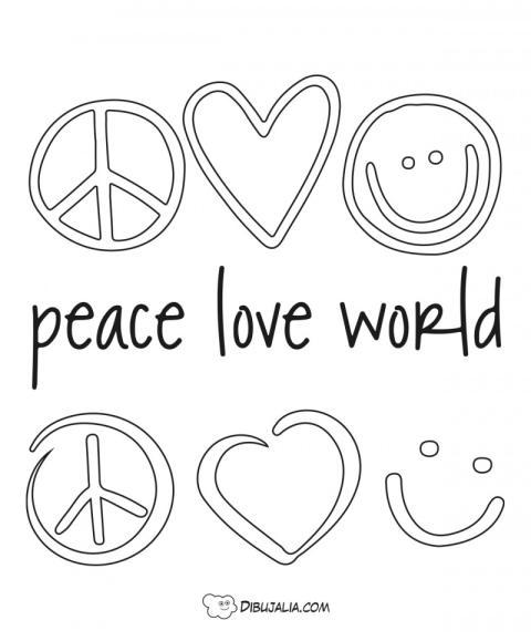 Peace love colorear