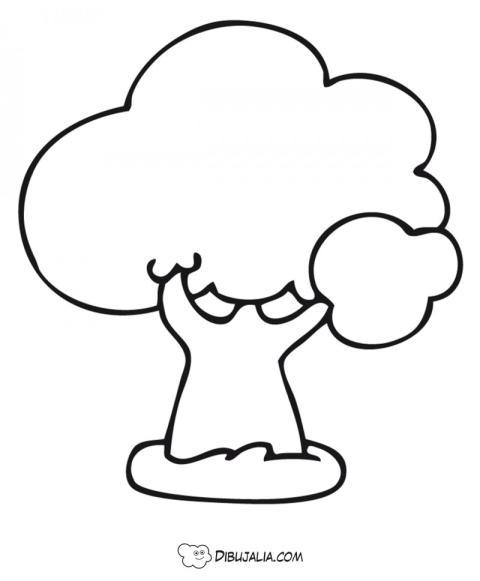 Arbol frondoso con hojas