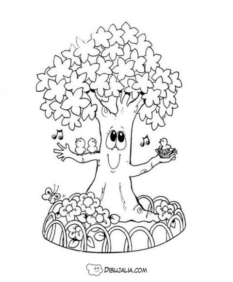 Arbol feliz en primavera
