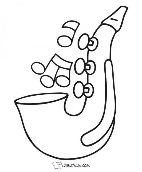 Saxofon y Notas Musicales