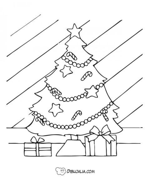 Árbol navidad estrellas y regalos
