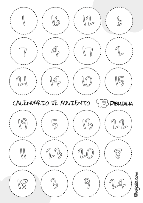 Plantilla Calendario de Adviento