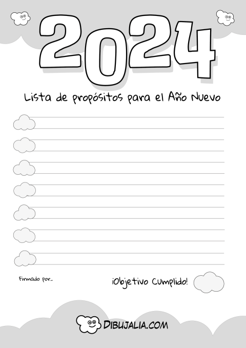 Lista de Propósitos Año Nuevo 2024