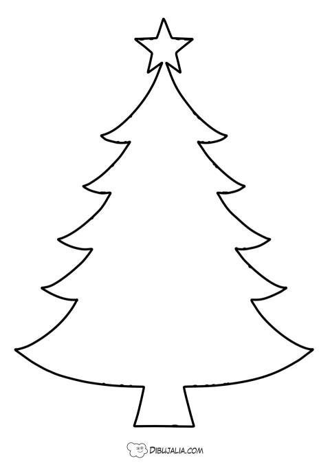 Silueta en trazo de Árbol de Navidad