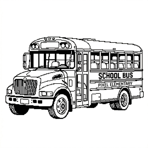 School Bus Pixel Art