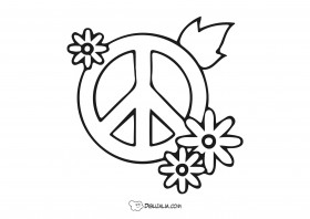Simbolo de la Paz con flores